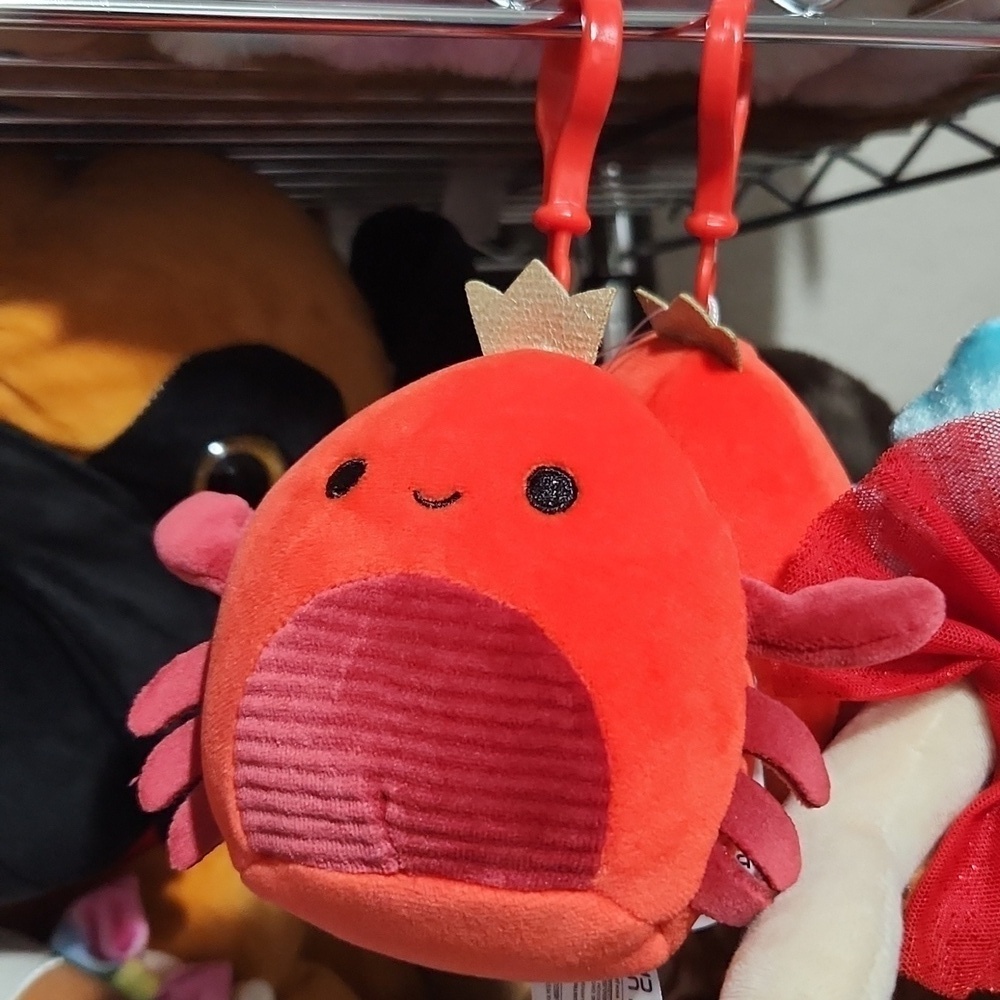 Squishmallow Georgious Crab Clip Backpack Keychain New